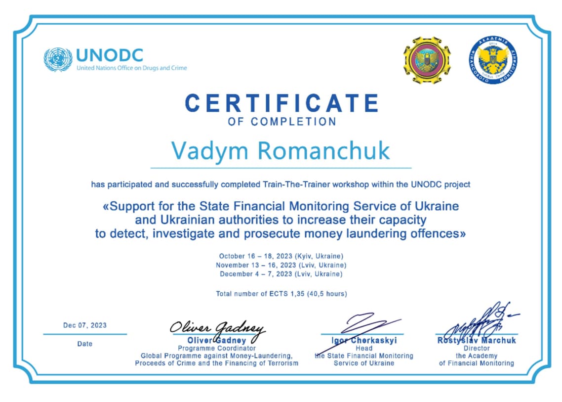 Train-the-Trainer workshop on detecting, investigating and prosecuting money-laundering offences